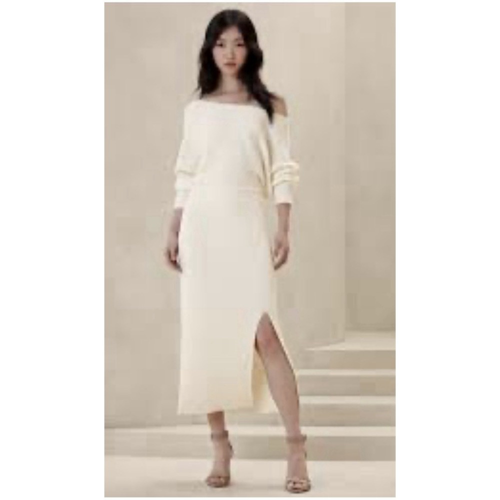 Banana Republic Off-the-Shoulder Sweater Dress Transition Cream XXL NEW‎ 160$